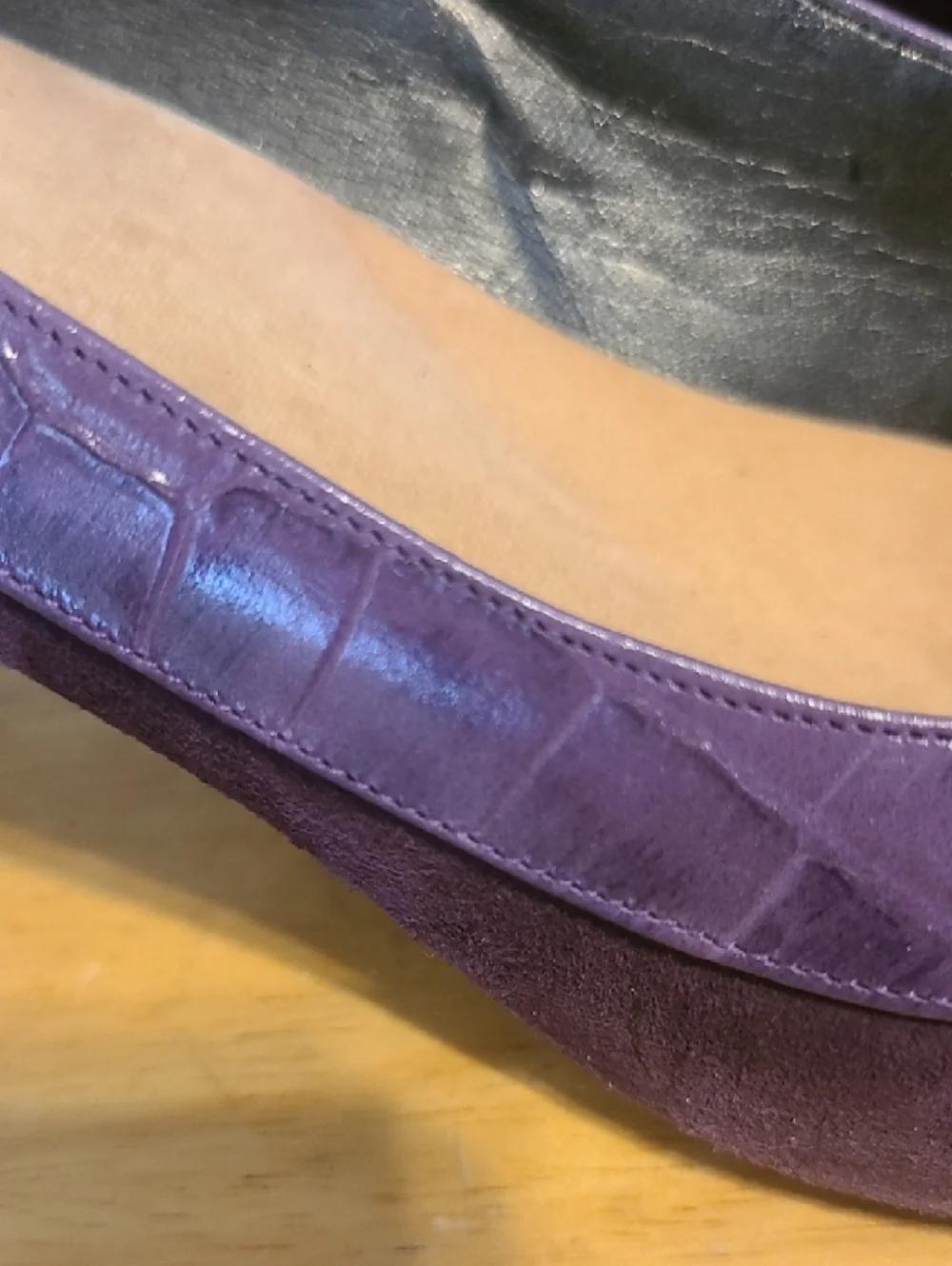 Vintage Casual Corner Women’s Purple Peep-Toe Heels with Bow